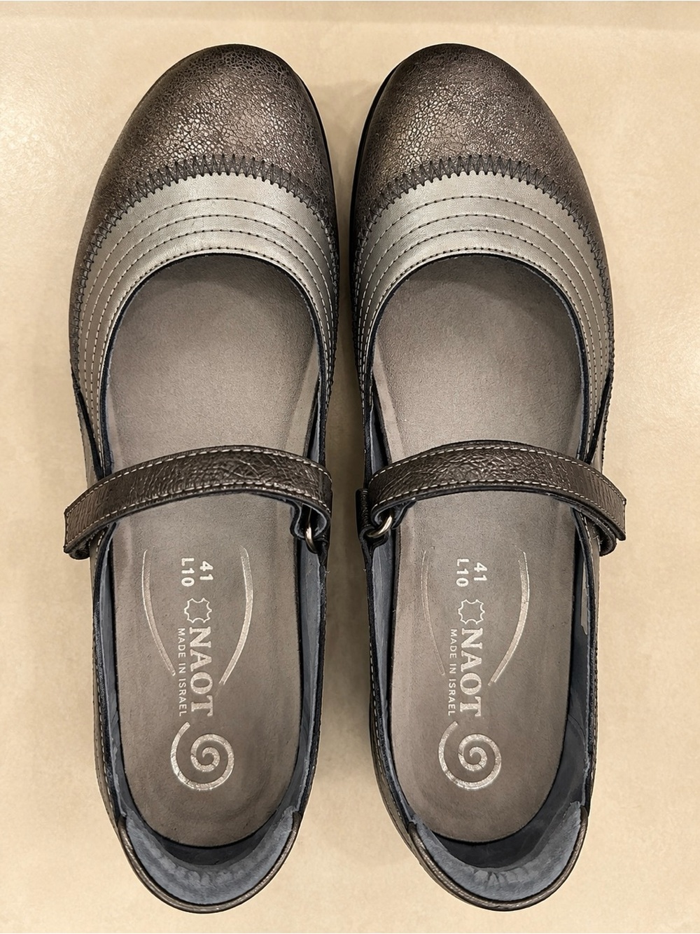 Naot Metallic Brown Mary Jane Sandals